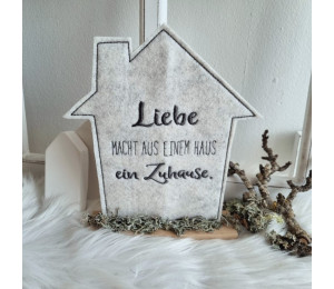 Stickdatei ITH - Stecker Haus "Liebe macht aus einem Haus ein Zuhause."